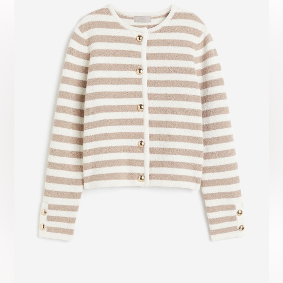 H&M Striped Gold Button Cardigan - Picture 3 of 7